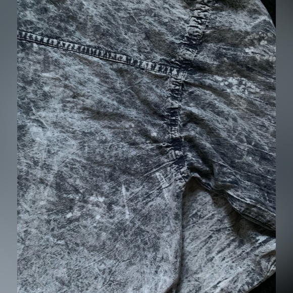 design Vintage 90’s Blue Semi-Distressed Long Sleeve Button-Up Shirt L PreOwned - Picture 12 of 15